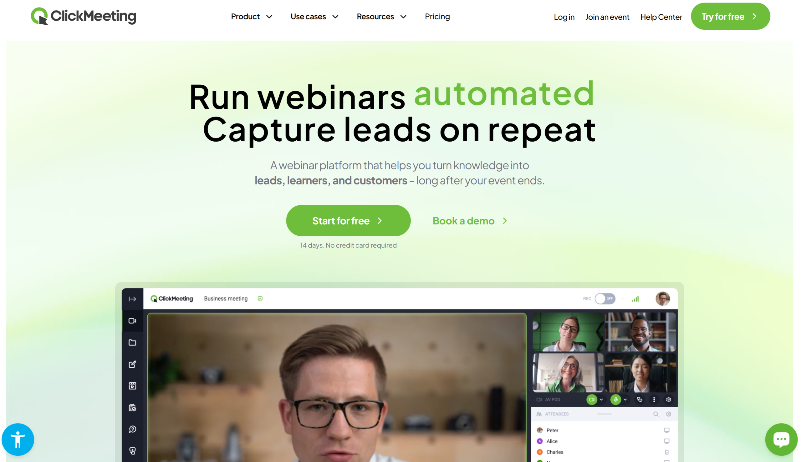 Illustration de ClickMeeting sur la page du deal de Freelance Stack