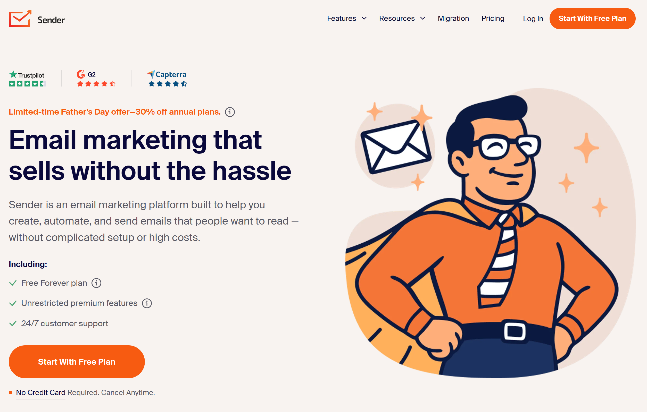Illustration de Sender sur la page du deal de Freelance Stack