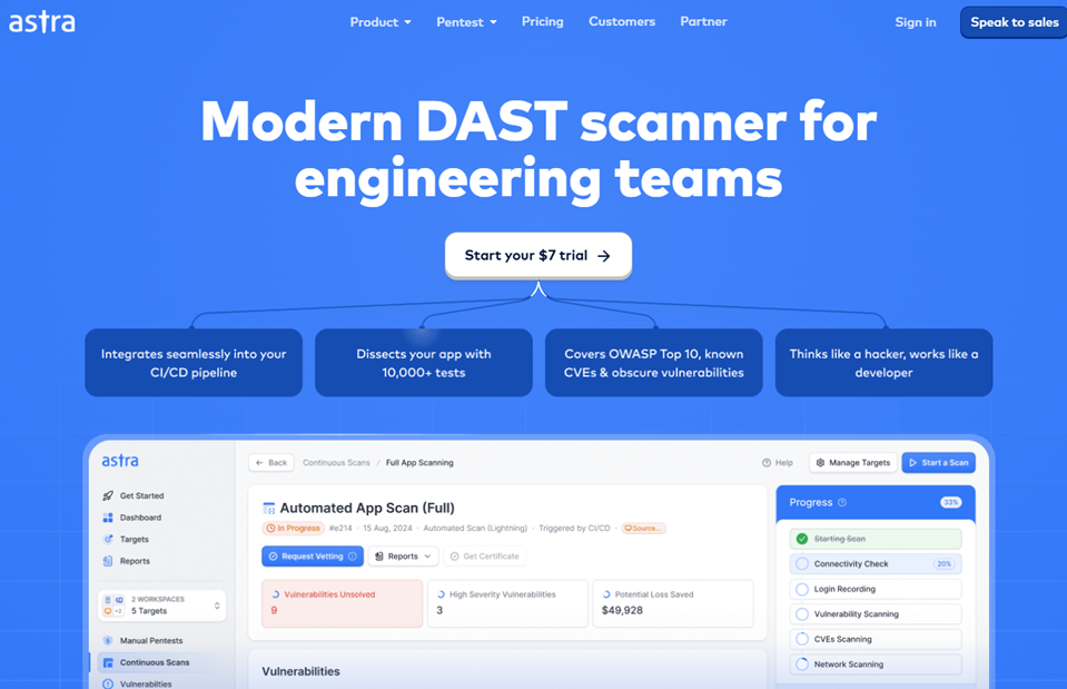 Illustration de Astra DAST sur la page du deal de Freelance Stack