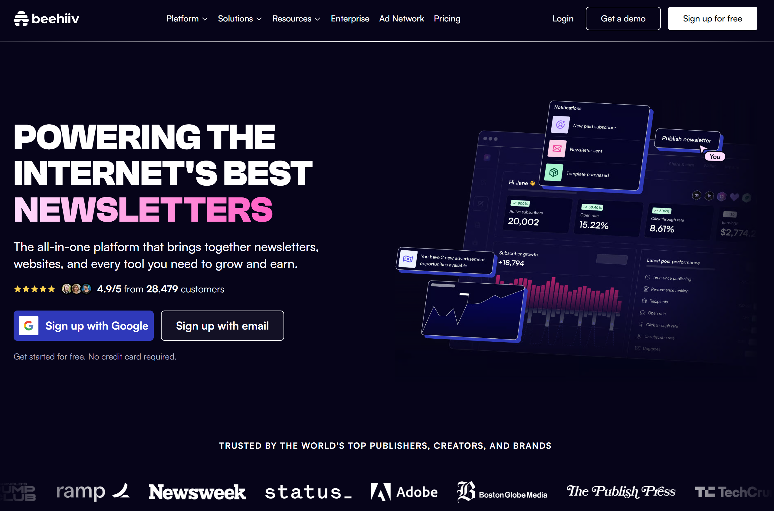 Illustration of Beehiiv on Freelance Stack's deal page