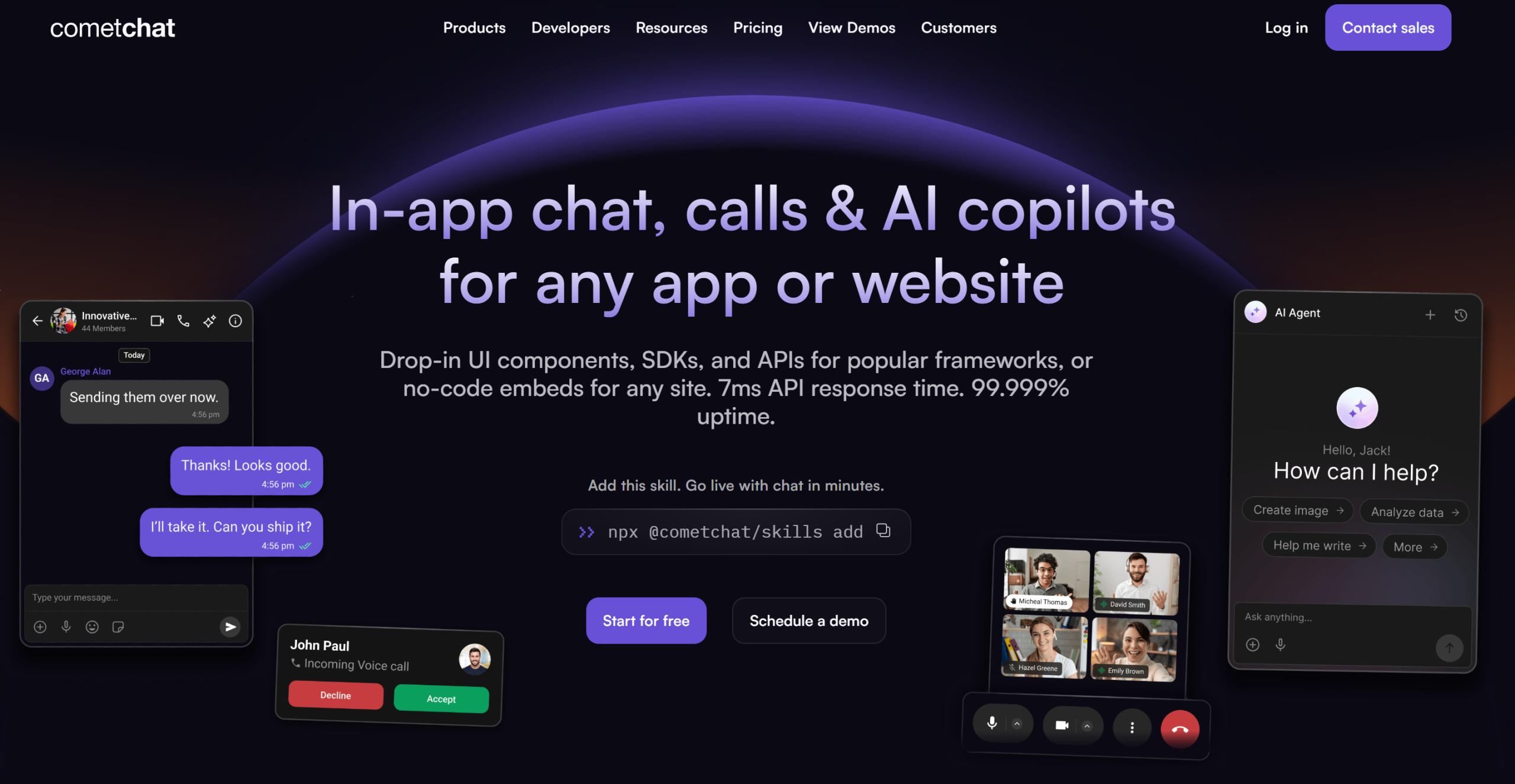 Illustration of CometChat on Freelance Stack's deal page