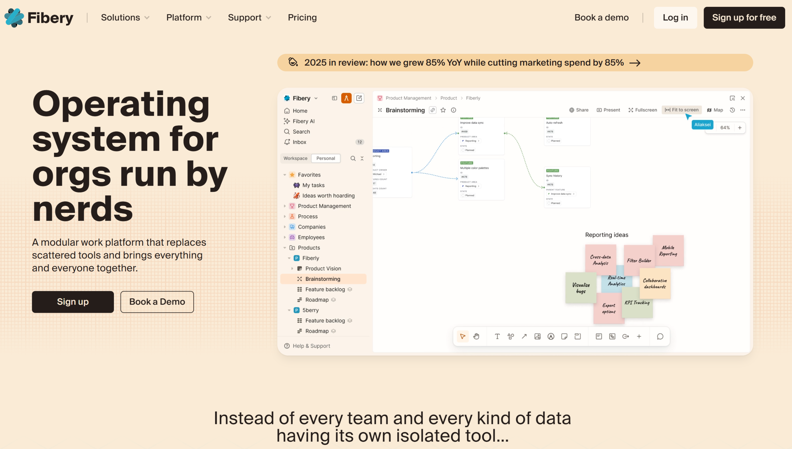 Illustration de Fibery sur la page du deal de Freelance Stack