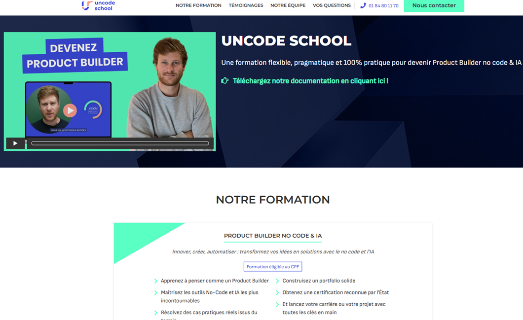 Illustration de Formation Product Builder no code & IA sur la page du deal de Freelance Stack