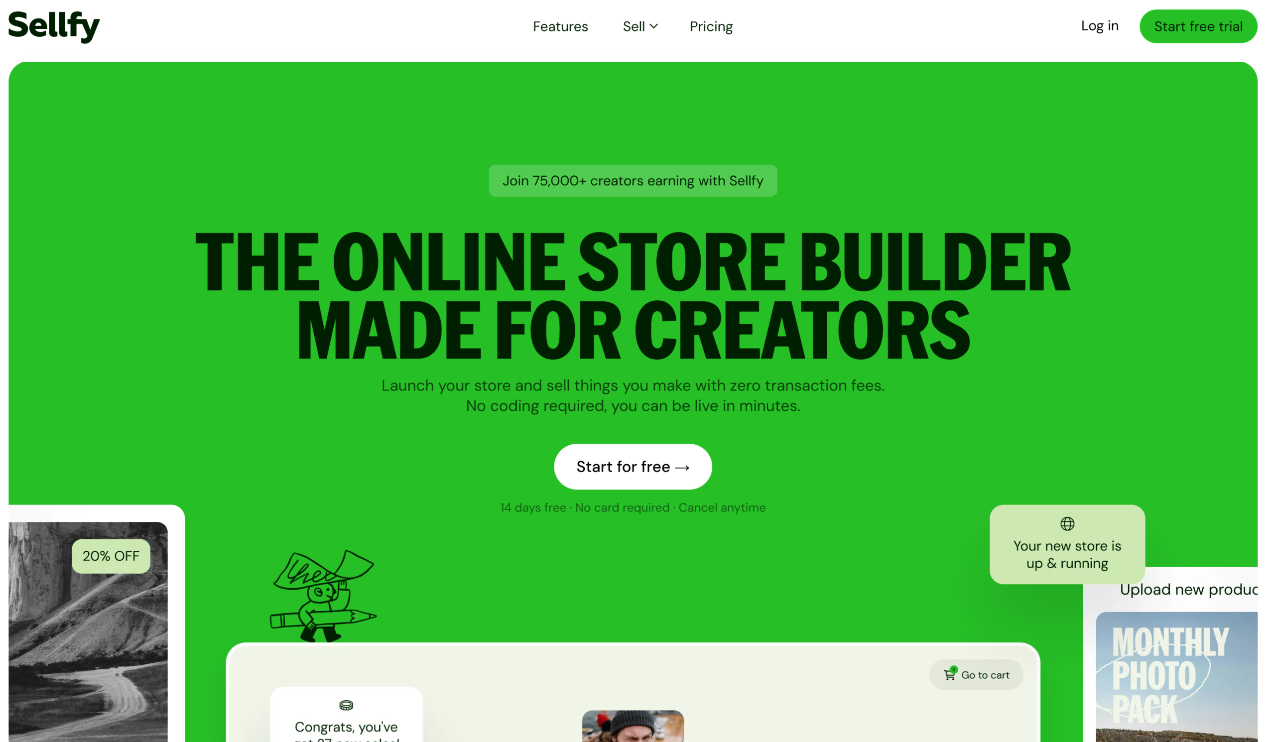 Illustration of Sellfy on Freelance Stack's deal page