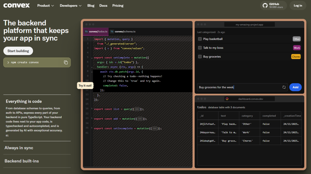 Illustration de Convex sur la page du deal de Freelance Stack