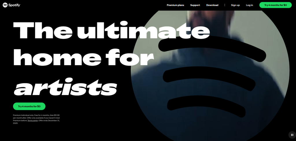 Ilustración de Spotify en la página de la oferta Freelance Stack
