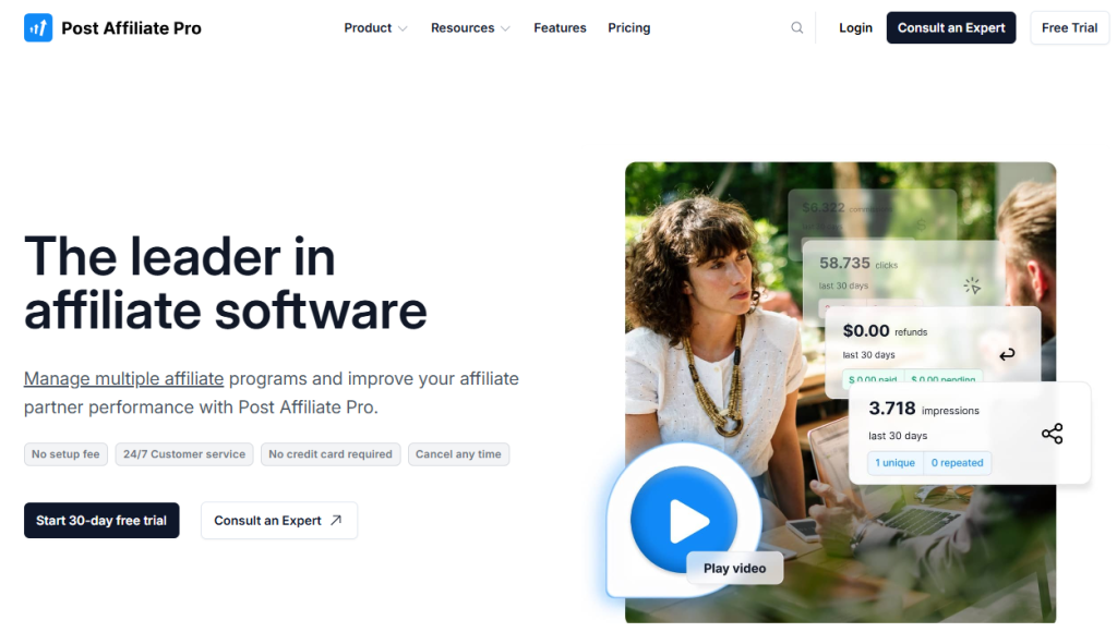 Illustration von Post Affiliate Pro auf der Angebotsseite Freelance Stack