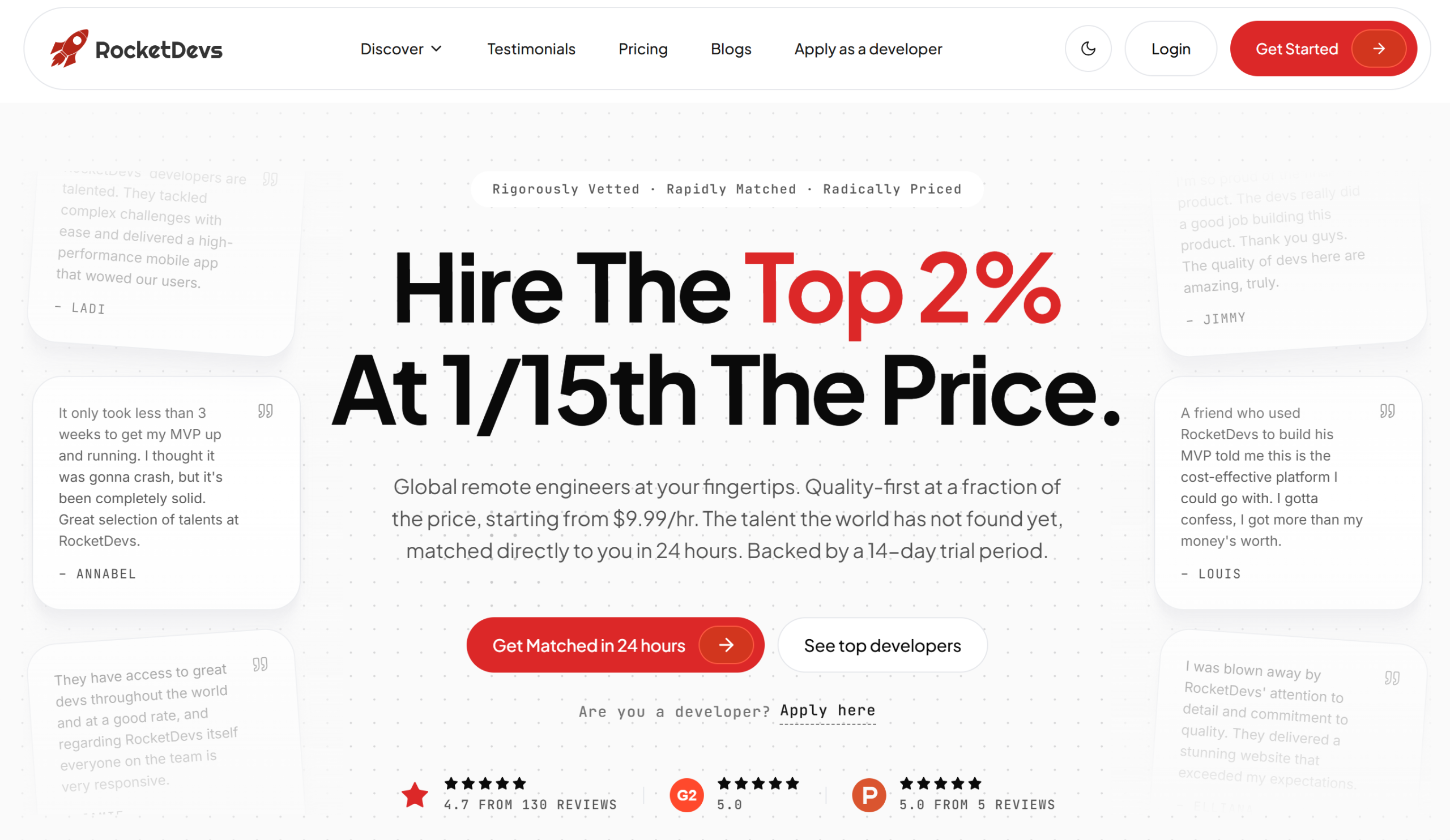 Illustration de RocketDevs sur la page du deal de Freelance Stack