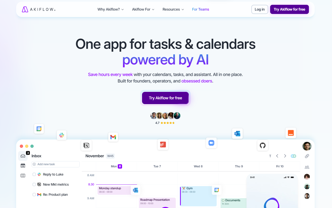 Illustration de Akiflow sur la page du deal de Freelance Stack