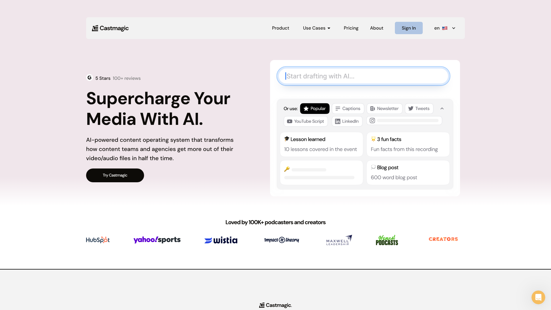 Illustration de Castmagic sur la page du deal de Freelance Stack