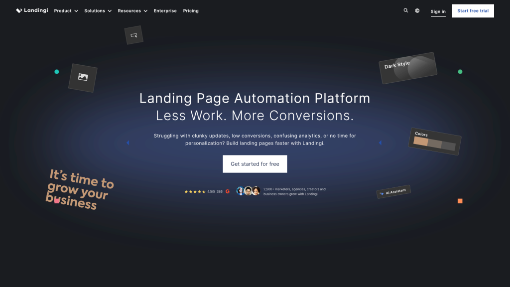 Illustration de Landingi sur la page du deal de Freelance Stack