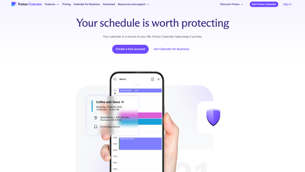 Illustration von Proton Calendar auf der Angebotsseite Freelance Stack