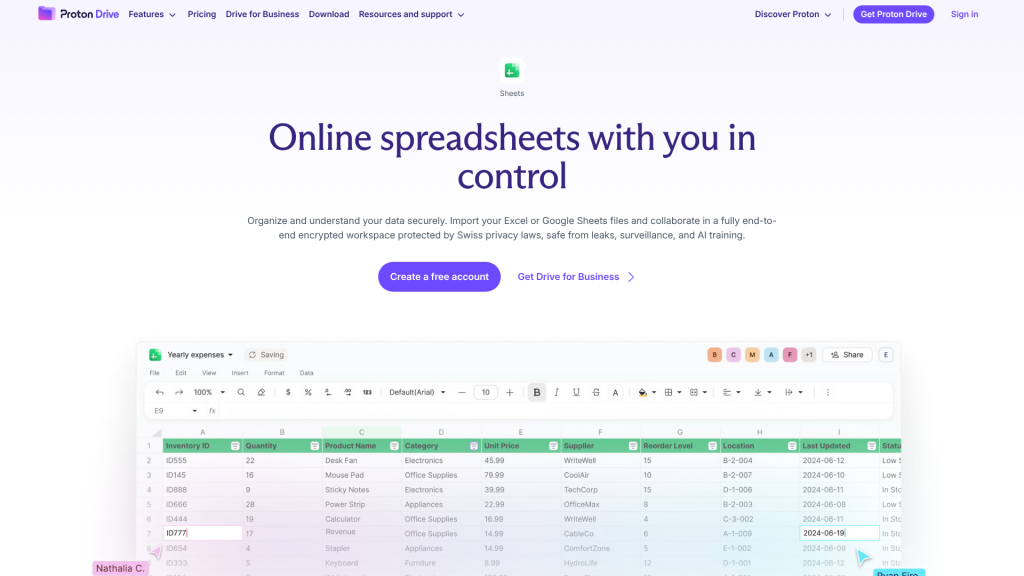 Ilustración de Proton Sheet en la página de la oferta Freelance Stack