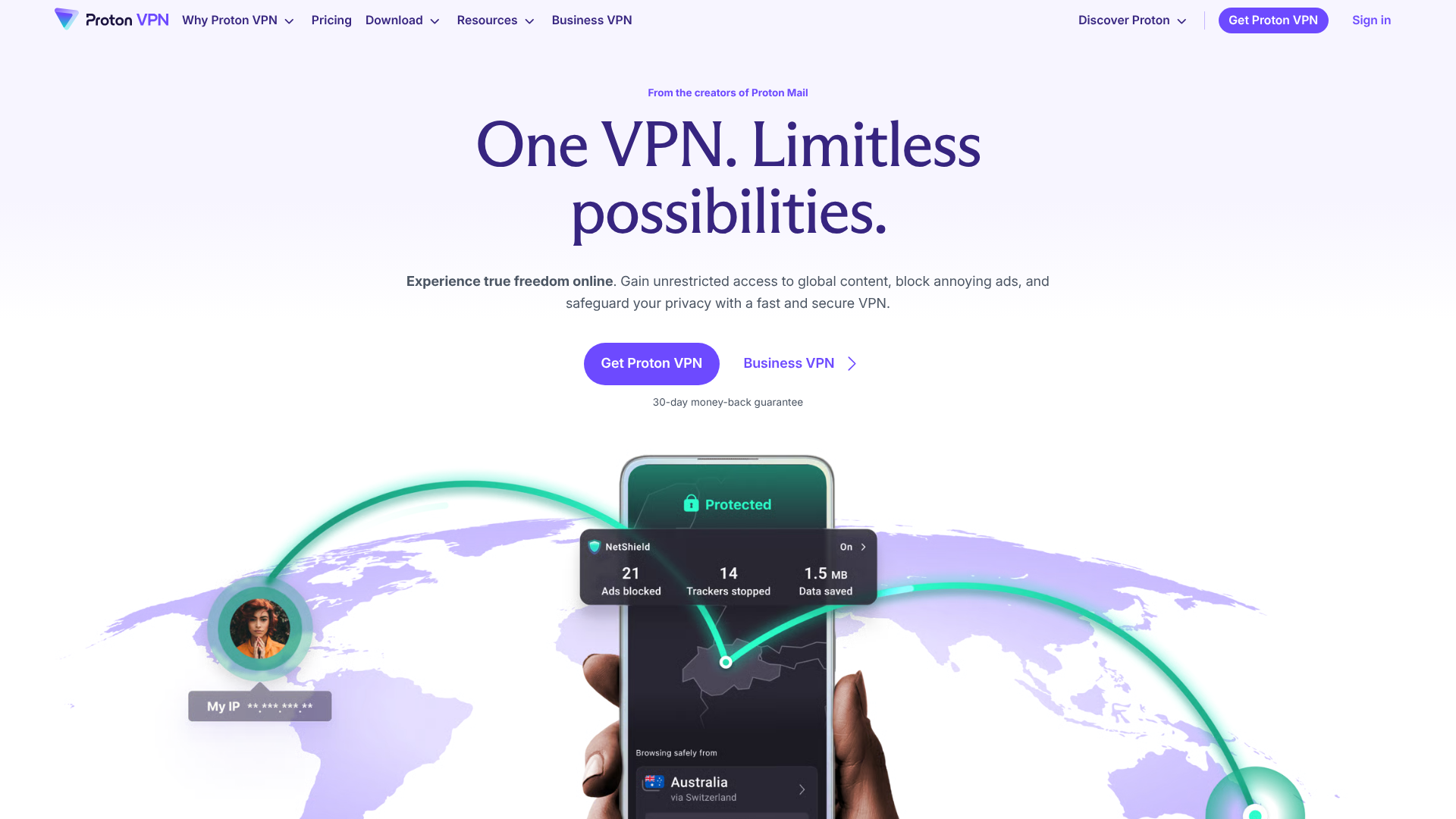 Illustration de Proton VPN sur la page du deal de Freelance Stack