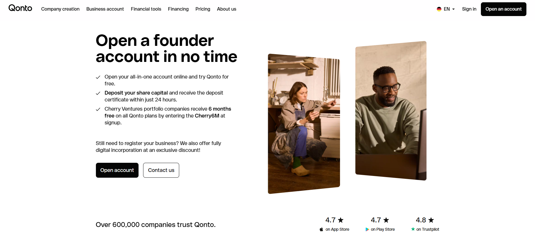 Illustration de Qonto sur la page du deal de Freelance Stack