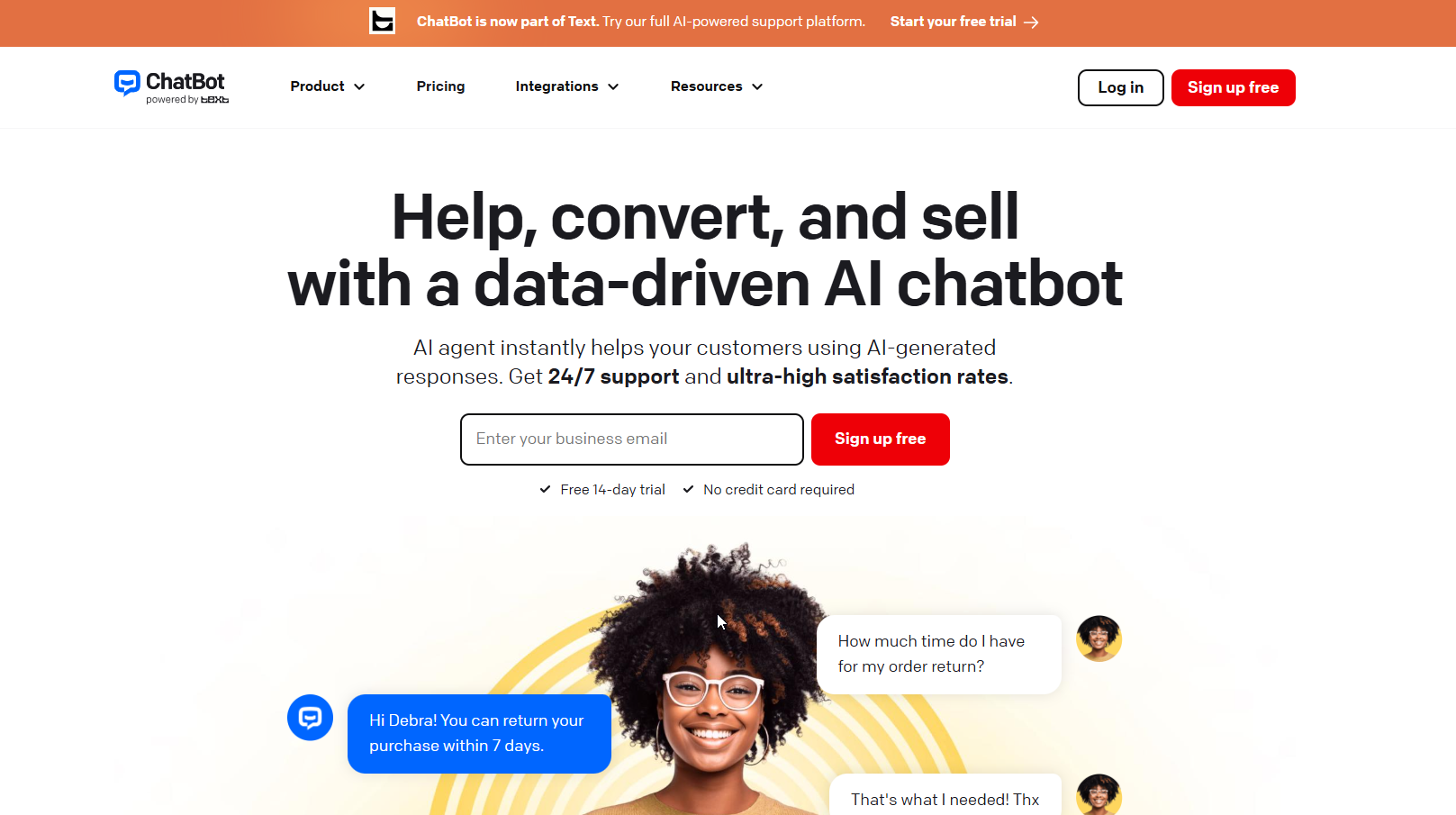 Illustration de Chatbot.com sur la page du deal de Freelance Stack