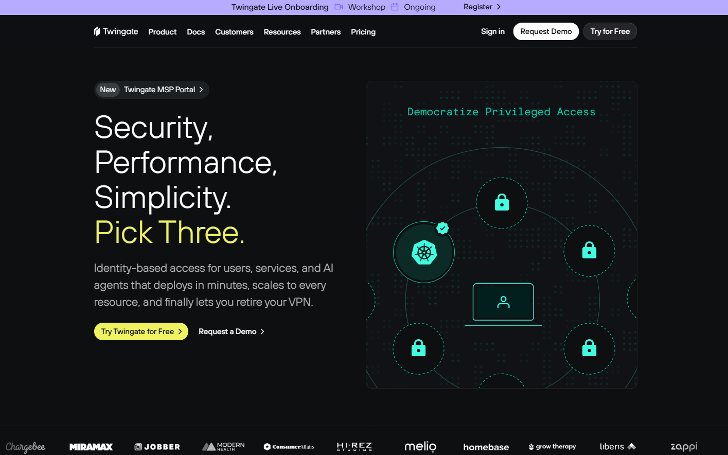 Illustration de Twingate sur la page du deal de Freelance Stack
