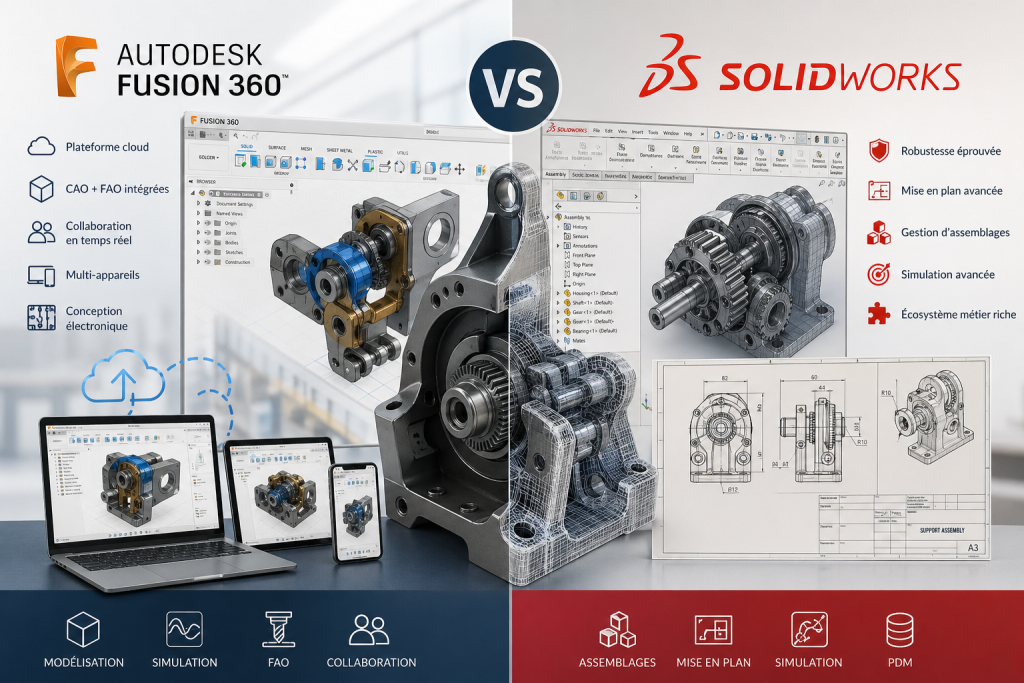 Visual for Autodesk vs. SolidWorks: Features, Differences, and Use Cases.