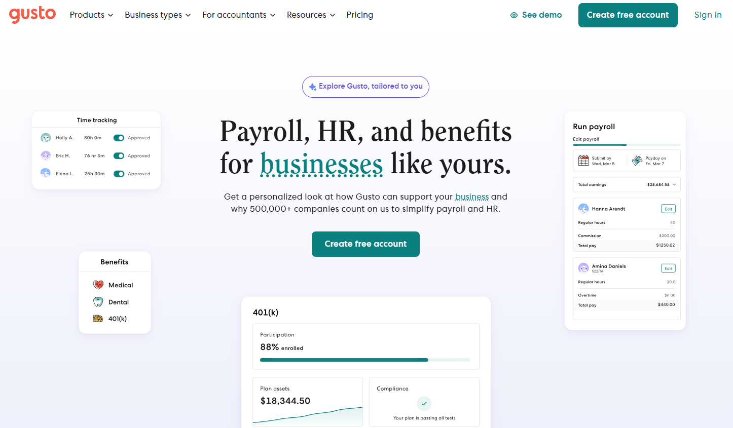 Illustration of gusto on Freelance Stack's deal page