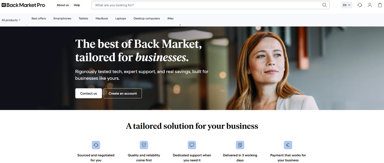 Illustration de Back Market Pro sur la page du deal de Freelance Stack