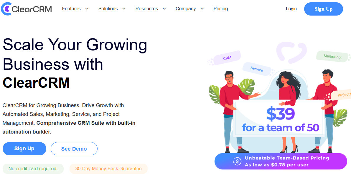Illustration de Clear CRM sur la page du deal de Freelance Stack