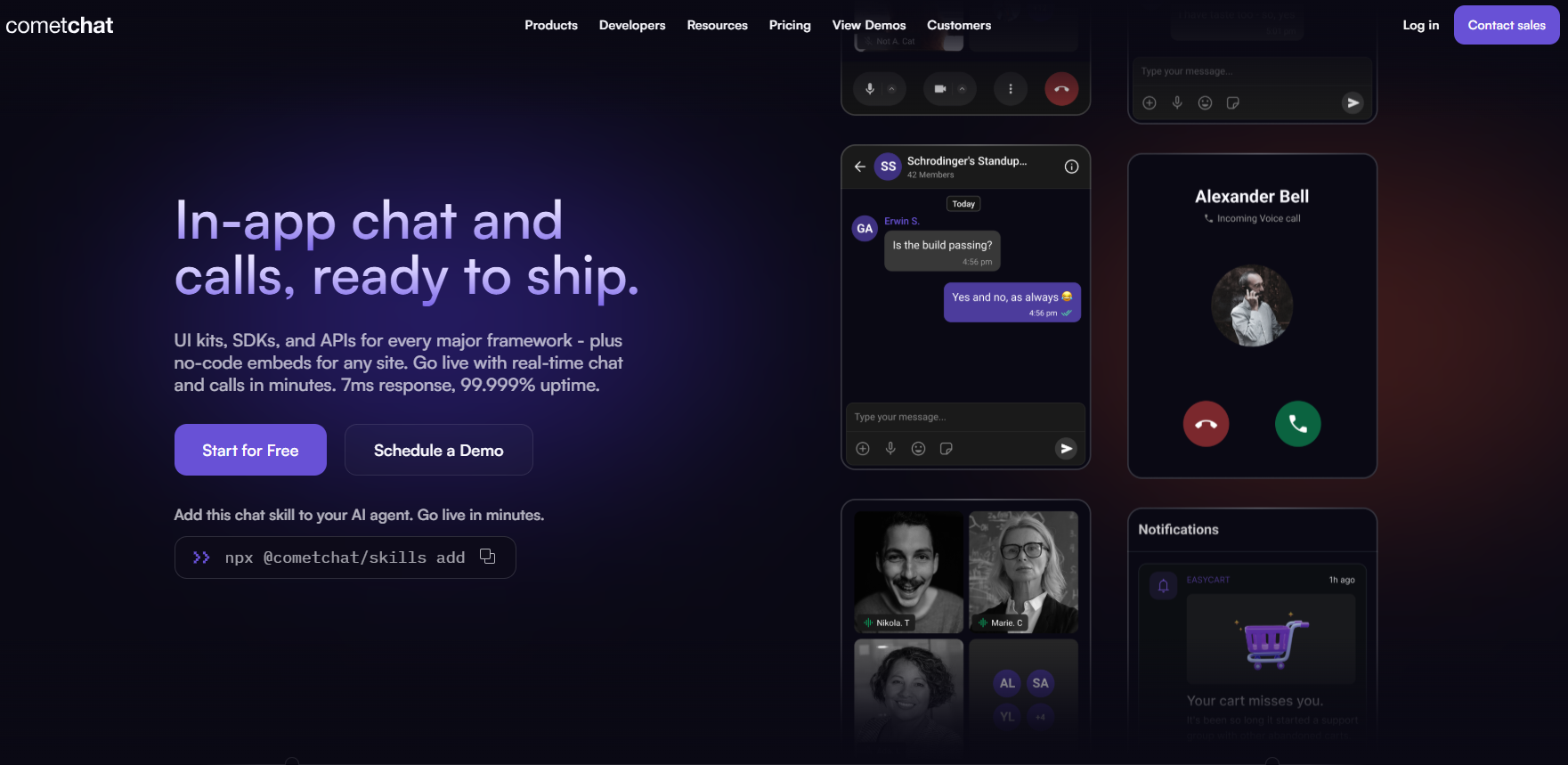 Illustration de CometChat sur la page du deal de Freelance Stack