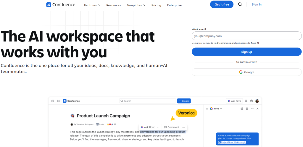 Ilustración de Confluence en la página de la oferta Freelance Stack