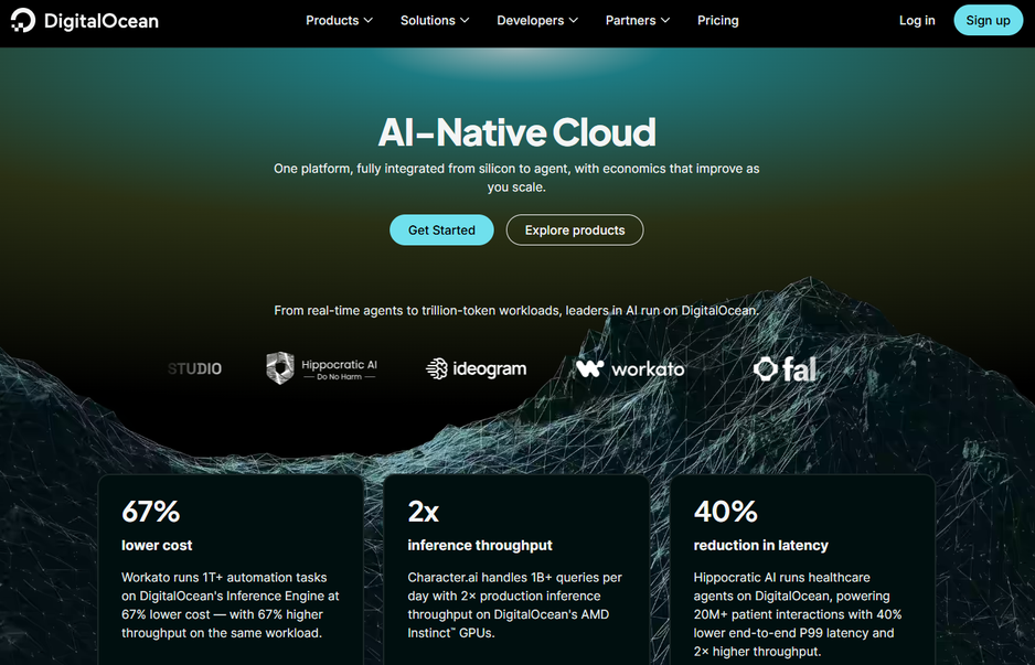 Illustration de DigitalOcean sur la page du deal de Freelance Stack