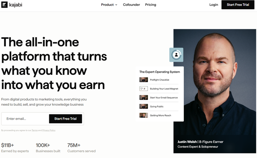 Illustration de Kajabi sur la page du deal de Freelance Stack