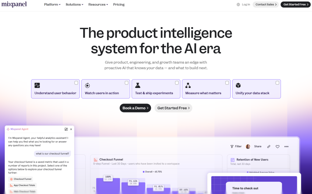 Illustration von MixPanel auf der Angebotsseite Freelance Stack