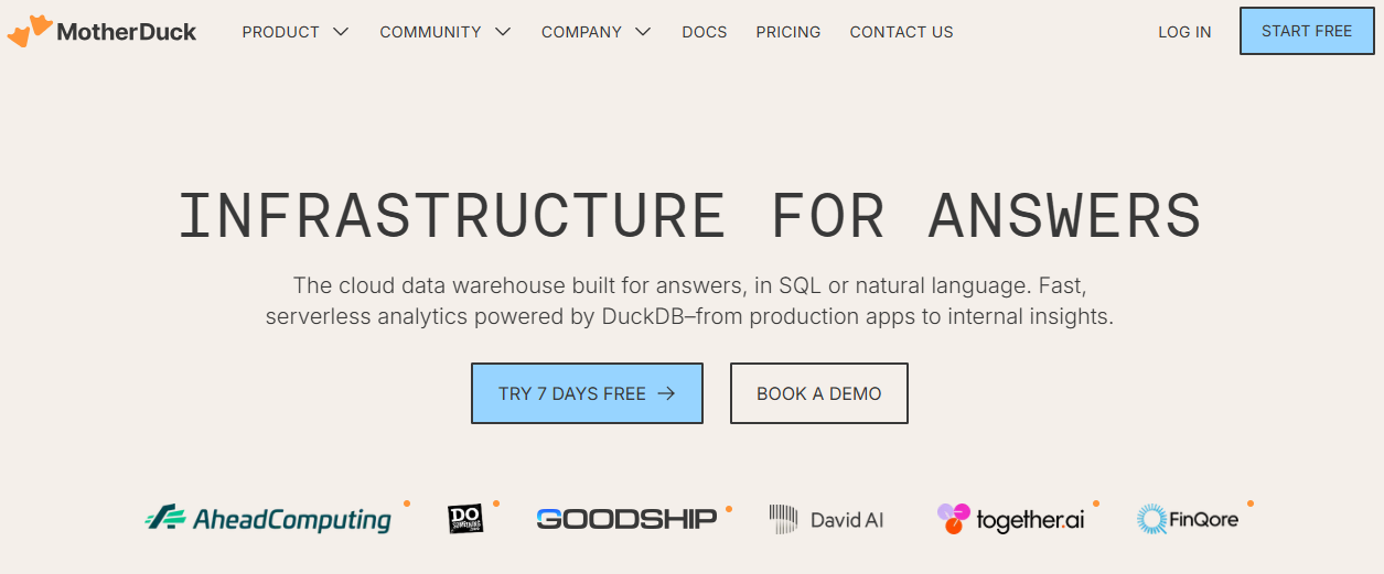 Illustration de MotherDuck sur la page du deal de Freelance Stack