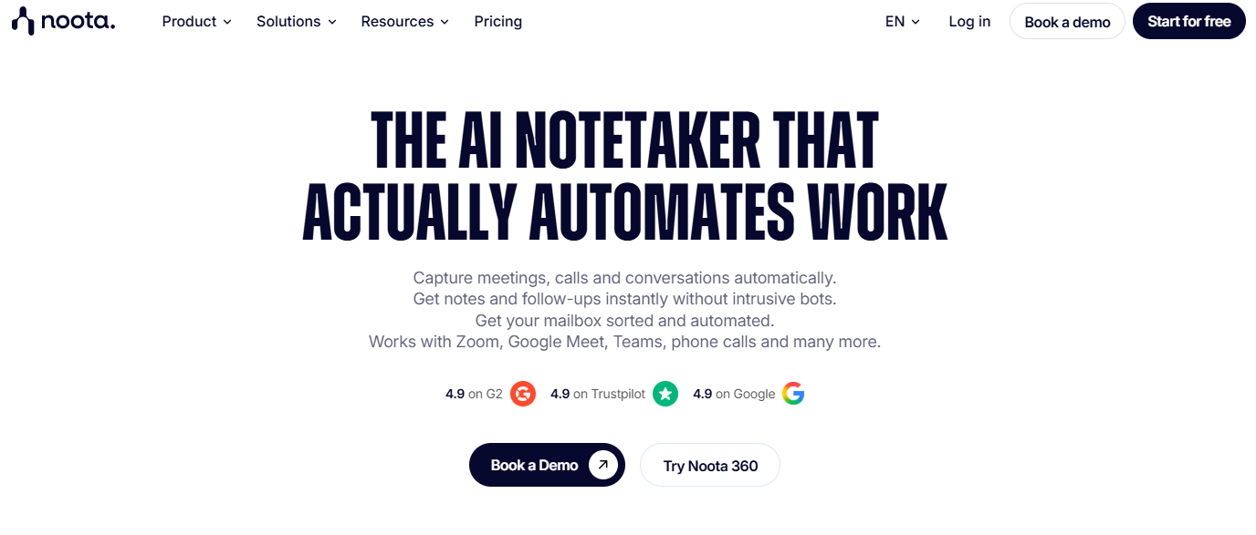 Illustration de Noota sur la page du deal de Freelance Stack