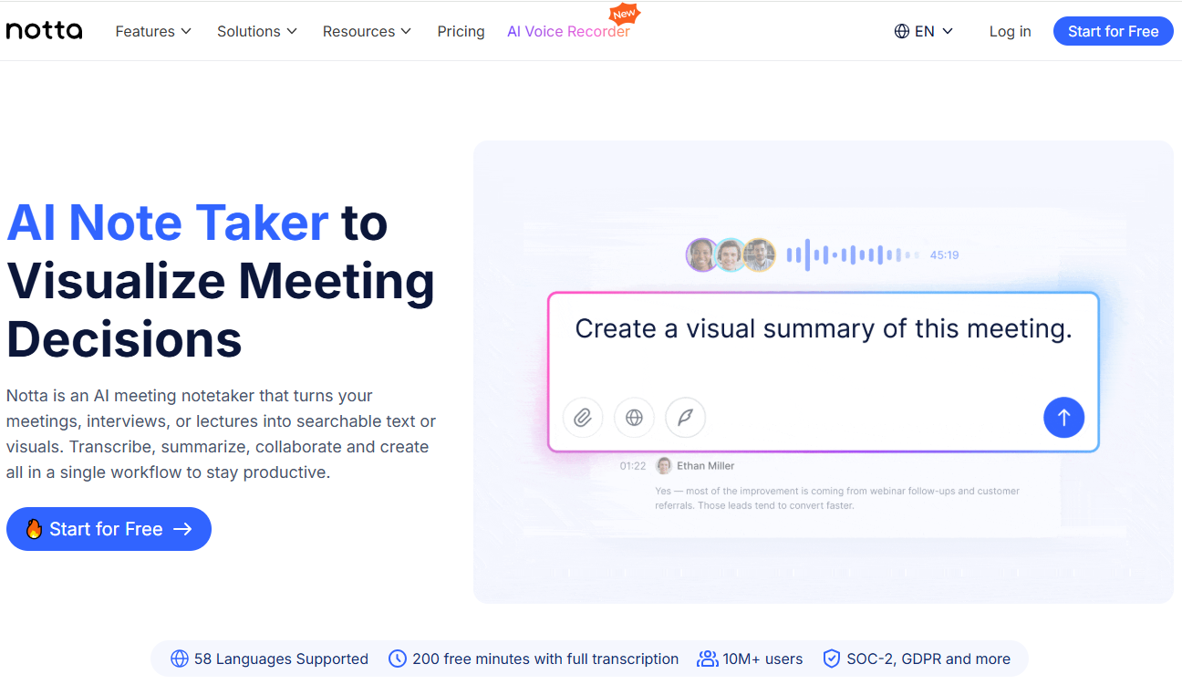 Illustration of Notta on Freelance Stack's deal page