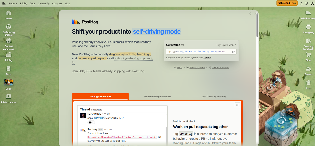 Illustration of PostHog on Freelance Stack's deal page