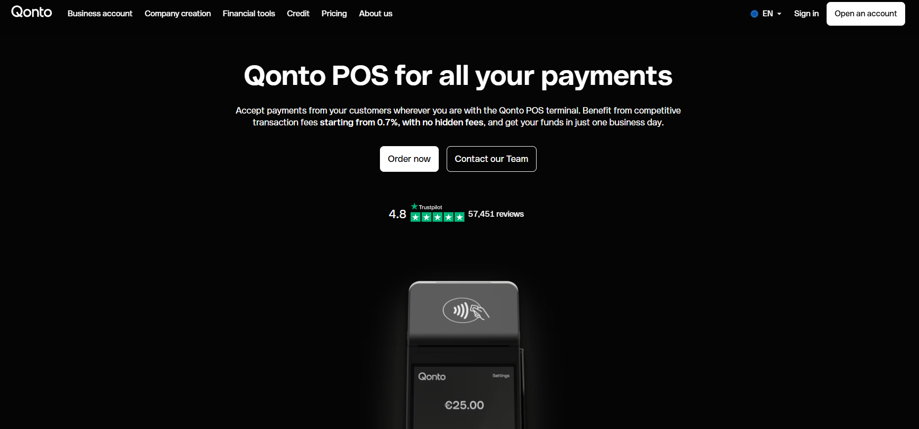 Illustration de Qonto terminaux de paiment sur la page du deal de Freelance Stack