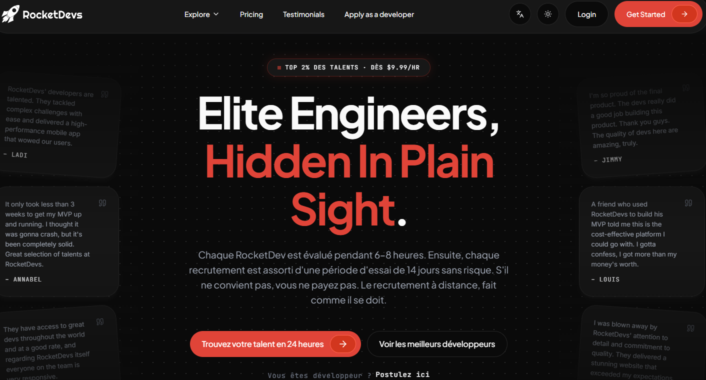 Illustration de RocketDevs sur la page du deal de Freelance Stack