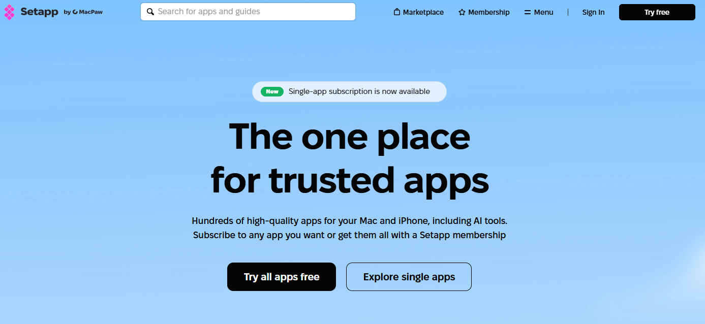 Illustration de Setapp sur la page du deal de Freelance Stack