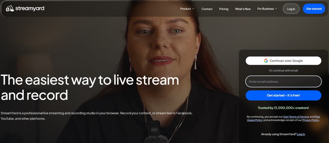 Illustration de Streamyard sur la page du deal de Freelance Stack