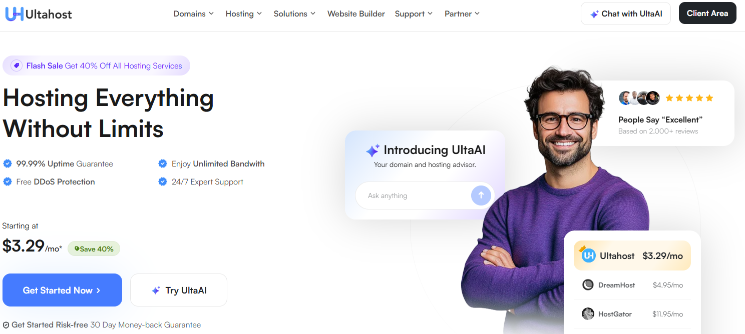Illustration of Ultrahost on Freelance Stack's deal page