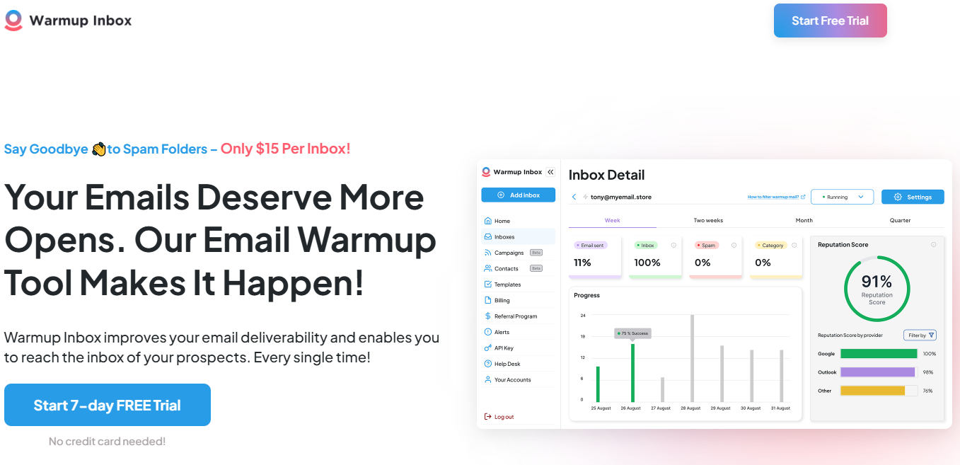 Illustration of Warmup Inbox on Freelance Stack's deal page