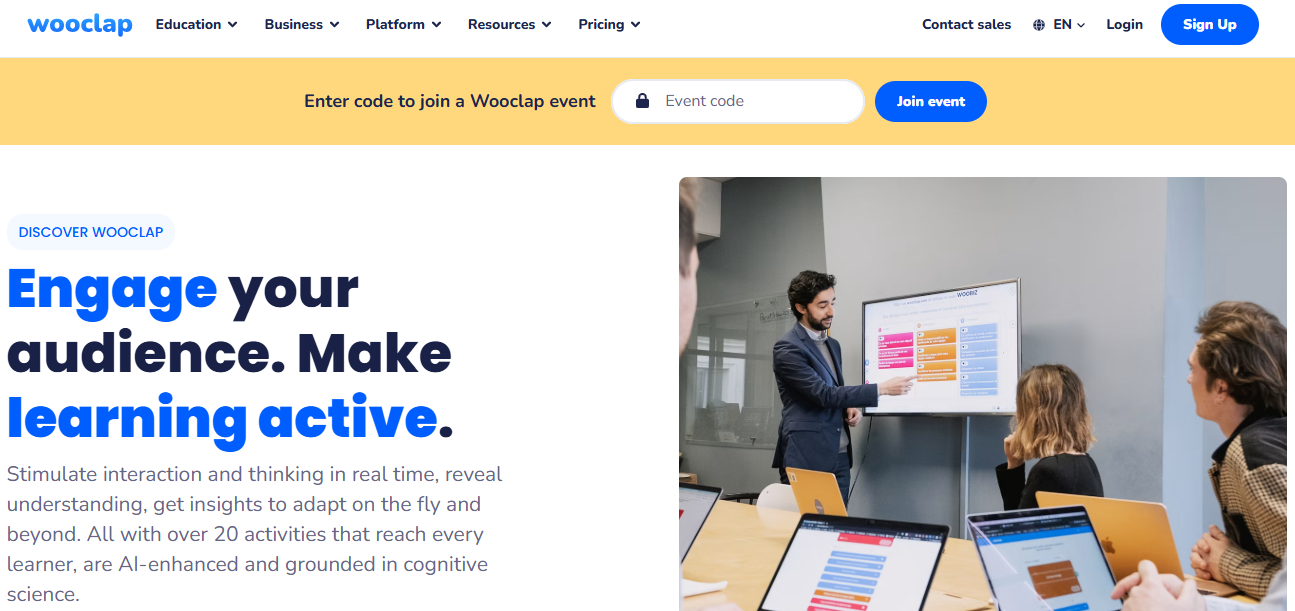 Illustration de Wooclap sur la page du deal de Freelance Stack