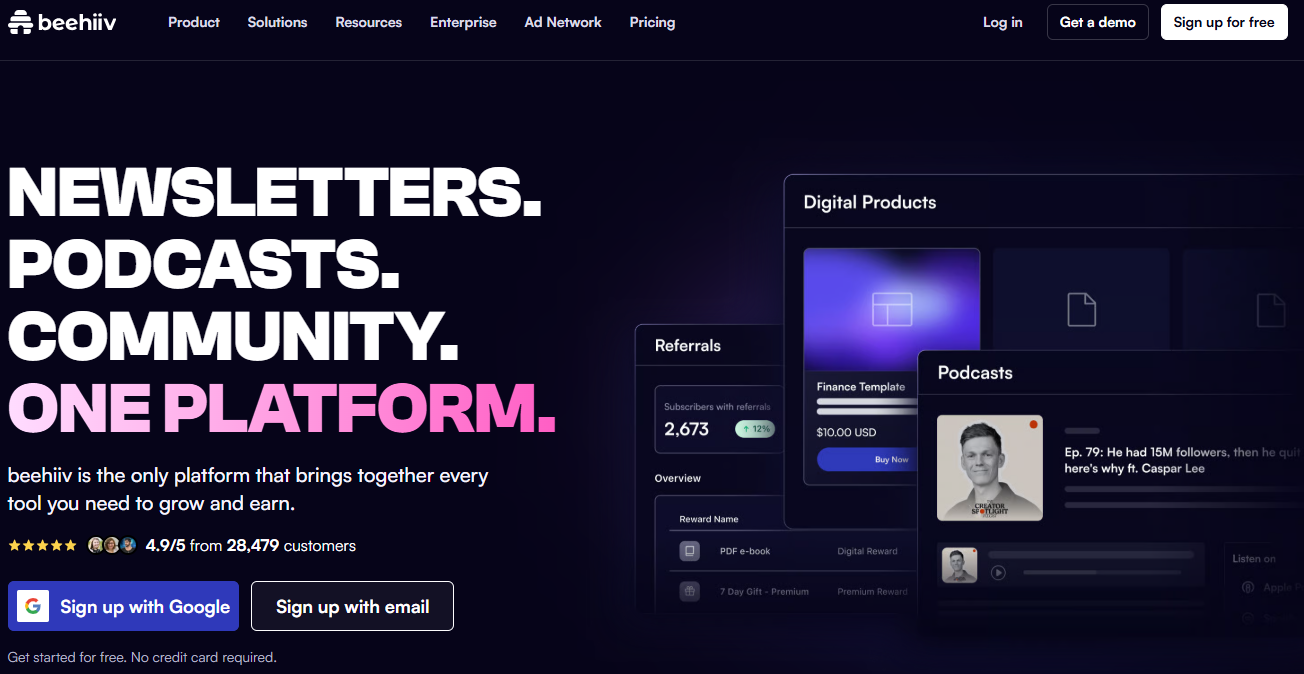 Illustration of beehiiv on Freelance Stack's deal page