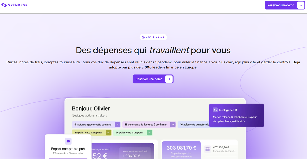 Illustration de spendesk sur la page du deal de Freelance Stack