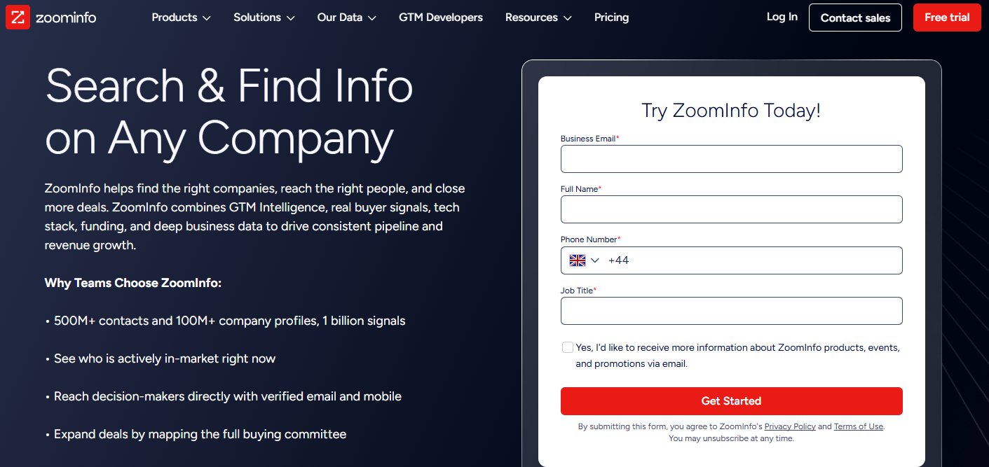 Illustration of zoominfo on Freelance Stack's deal page