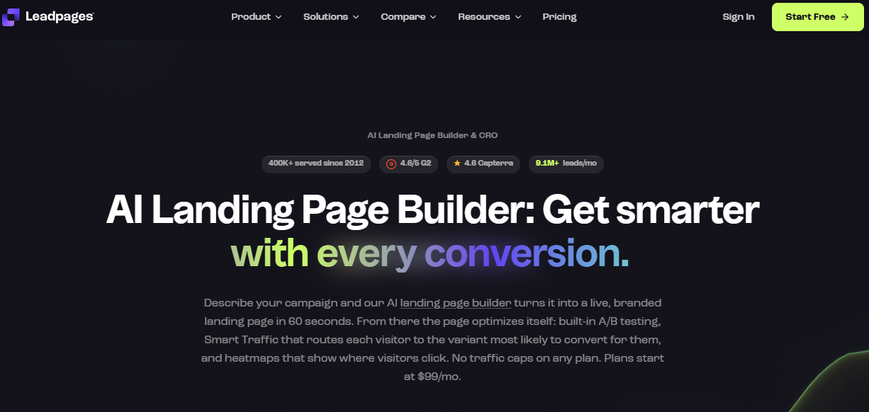 Illustration de LeadPages sur la page du deal de Freelance Stack