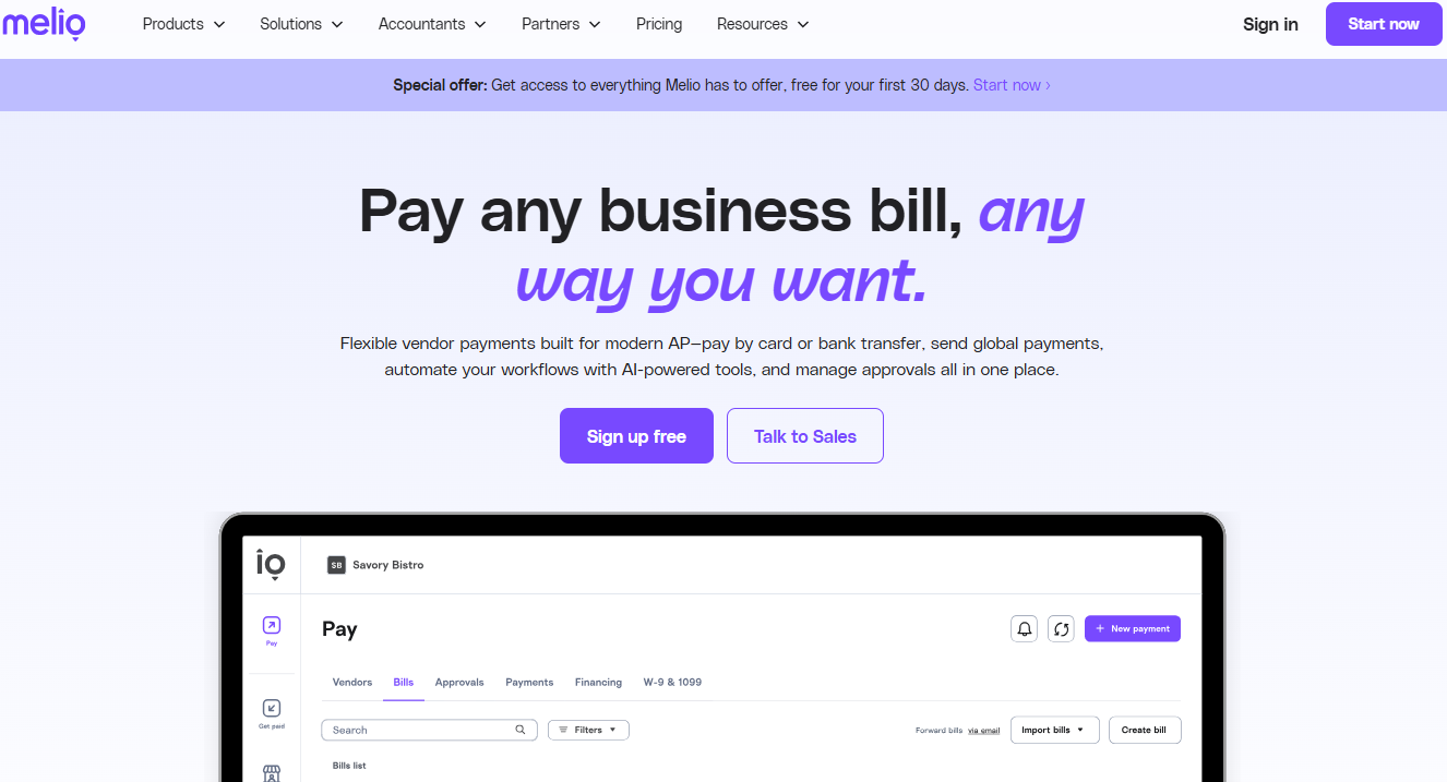 Illustration of Melio on Freelance Stack's deal page