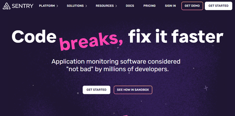 Illustration de Sentry sur la page du deal de Freelance Stack