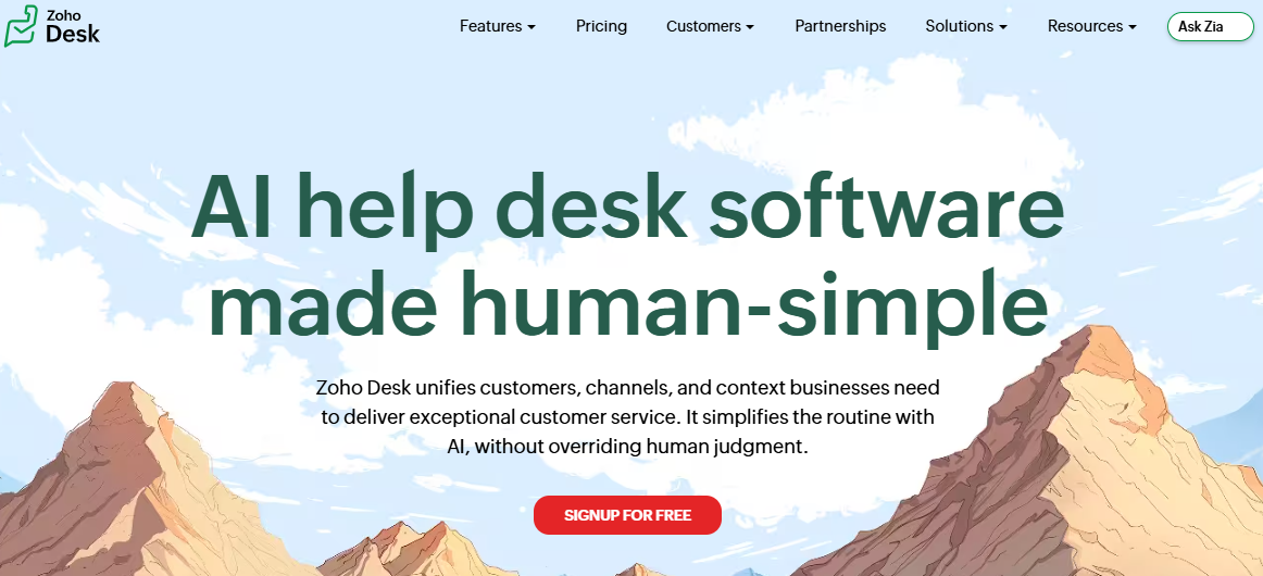 Illustration of Zoho Desk on Freelance Stack's deal page
