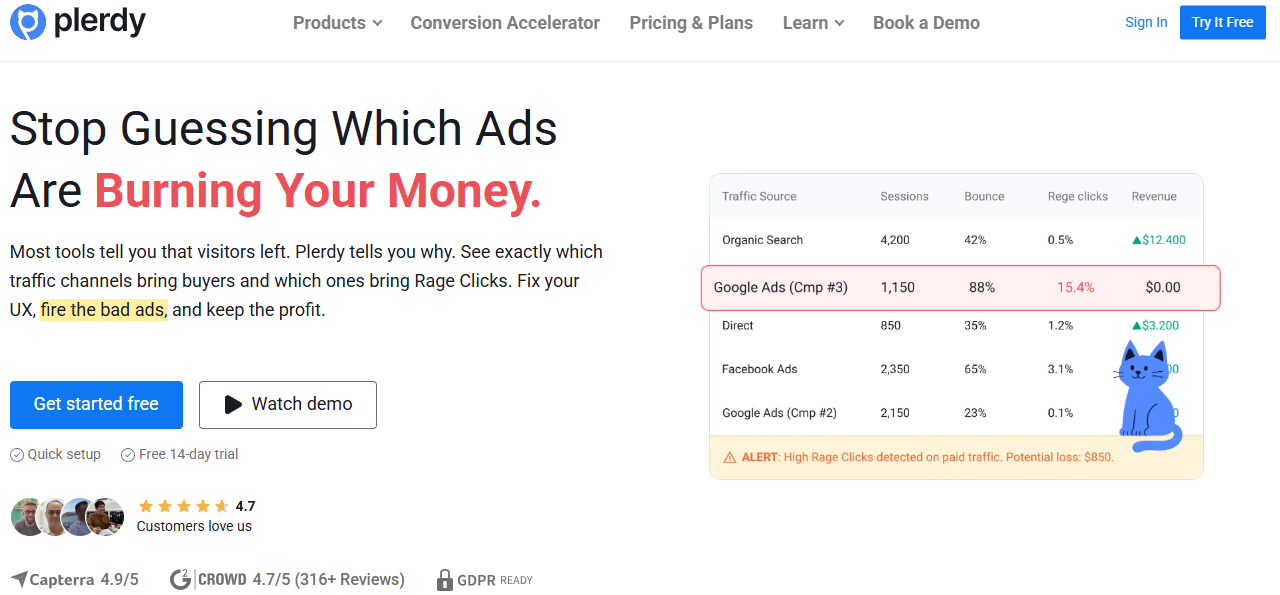 Illustration of Plerdy on Freelance Stack's deal page
