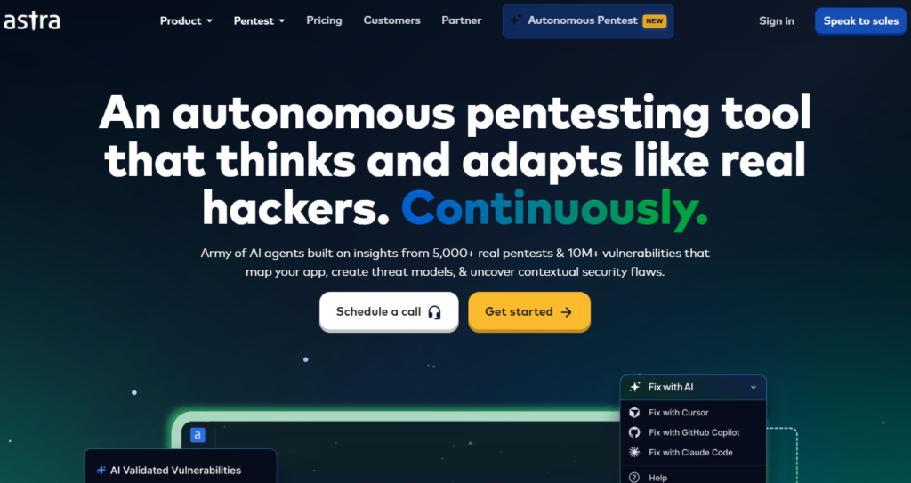 Illustration de Astra Autonomous Pentesting sur la page du deal de Freelance Stack